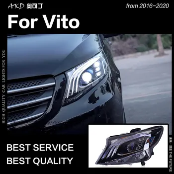AKD Avto Styling Glavo Svetilka za Benz Vito Žarometi-2019 Novo Vito V260 LED Smerniki LED DRL Skril Bi Xenon Auto Dodatki