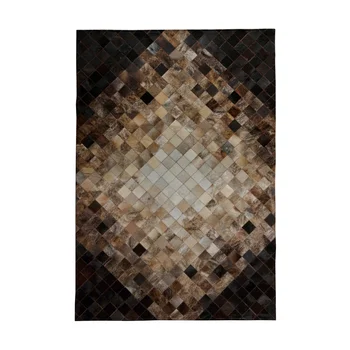 Ameriški stil razkošje naravne rjave barve, cowhide mozaik preprogo , pristen napa usnje krzno chequer preproga za dnevno sobo