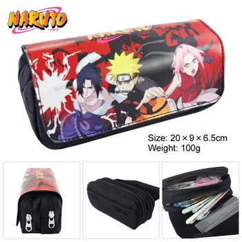 Anime Naruto Uzumaki Svinčnik Svinčnik Vrečke Kozmetični vrečko Ličila vrečko Dvojno Zadrgo Šolske Potrebščine