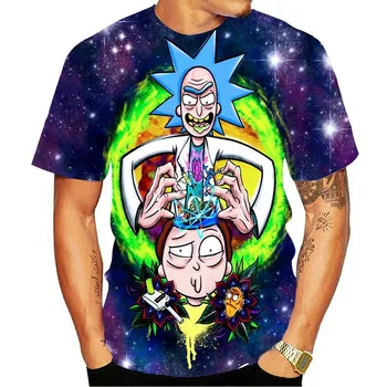 Anime Rick e Morty Tshirt 3D impresso homens e mulheres T-shirt de manga curta moda verão športna T majica tamanho xxs-6xl