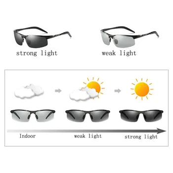AORON Moških Photochromic Polarizirana sončna Očala aluminijast Okvir UV400 sončna Očala Moški Očala Vožnje Očala