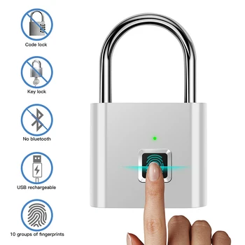 ARSS Prenosni Anti-theft Polnjenje prek kabla USB bralnik Prstnih Zaklepanje Cink Nepremočljiva Prstnih Smart Lock Ključavnice zaklepanje vrat za 0,1 sek Odklepanje