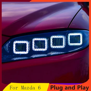 Avto Styling za Mazda 6 Žarometi 2004-2012 Mazda 6 LED Smerniki DRL visoka nizka Žarek LED 4 LED objektiv Dinamično darkice vključite opozorilne