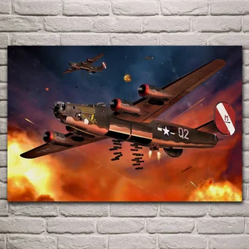 B-24j čarovnice usaaf bomber air battle umetnine tkanine plakat dnevni sobi doma stenske dekorativne platno, svila umetniške grafike KH743