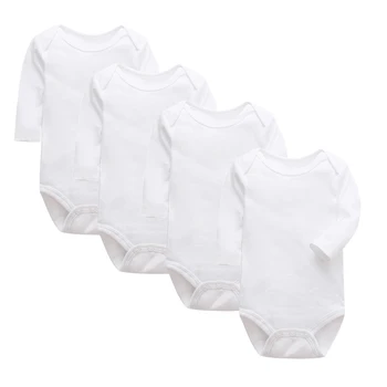 Baby Bodysuits Bombaž Novorojenčka Prazno Dolg Rokav 0-24 Mesecev Fant Belo Telo Bebes Blanco Roupa Menina Baby fantje Oblačila