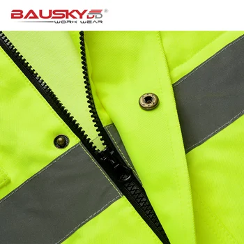 Bauskydd odmevne Moški prostem Vrhovi delovna oblačila multi-žepi varnostni odsevni delo suknjič brezplačna dostava