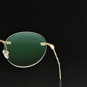 BCLEAR Zlitine Rimless Moda Ovalne Oblikovalec Očala Okvirji Moški Ženske Retro Okrogle Očala Lahke Spektakel Optični Okvir