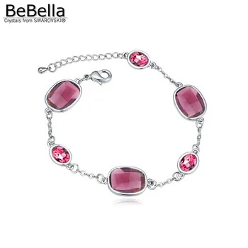 BeBella trendy geometrijske čar zapestnico s Kristali Swarovski prvotni modni nakit blagovne znamke za dekleta, ženske, darilo