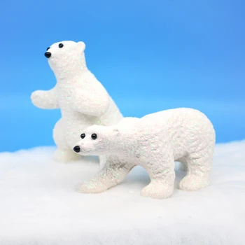 Bela miniaturni Božično polarni medved figur pravljica vrt miniaturne rože miniaturni sneg krajine DIY srčkan otrok igrača