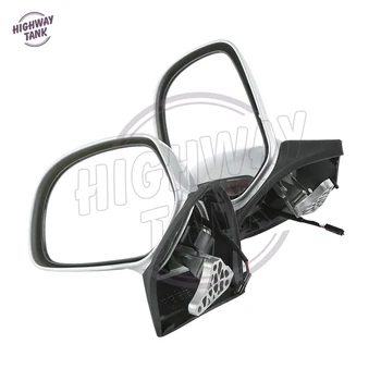 Bela Motocikel Ogledalo LED obrnite Lahkih Motornih Ogledal Rumena Signal primeru za Honda Goldwing GL 1800 2001 2002 2003-2011