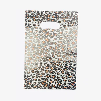 Bež Kave Leopard Plastični Ročaj Vrečke 20x30cm Božično Darilo Nakupovanje Oblačil Embalaže, Plastične Vrečke Za Butik 50pcs