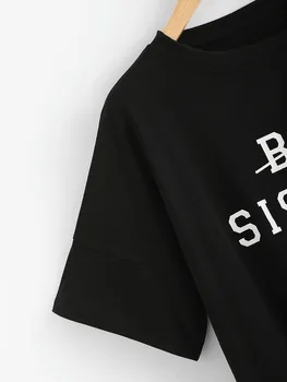 BFF SESTRE crop tops črna bela moderno Preprost stil poletje bombaž dekle kratek tees camisetas tumblr seksi slog t shirt goth vrh