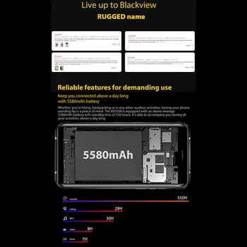 Blackview BV5100 5.7 palčni 4+128G 1.8 GHz Okta-Core Standard Pametni Krepak Mobilni Telefon