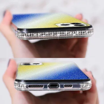 Bleščice Kristalno Nosorogovo Kontrast Gradient Barva Ohišje Za Samsung Galaxy Note 10 Pro S10 S20 Plus Ultra Diamond Kritje Lupini
