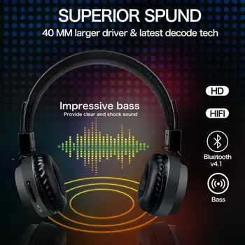Bluetooth 5.0 Slušalke, Brezžične Slušalke, Zložljive LED Luči Stereo Gaming Slušalke Z Mikrofonom Za Iphone Xiaomi PC