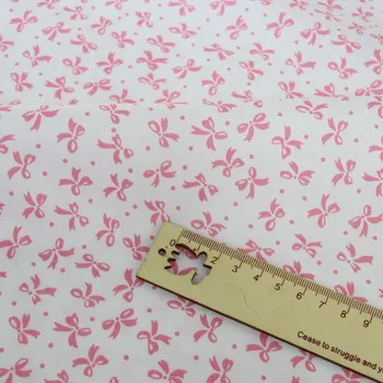 Bombaž keper krpo roza slog roza rdeče rože cvetlični trak bownot tkanine za DIY otrok posteljnina mozaik handwork dekor