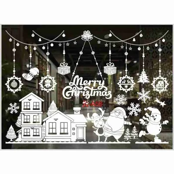 Božič, Bela Snežinka Božič Stenske Nalepke Stekleno Okno Dekorativne Nalepke, Božični Okraski za Dom Novo Leto Darilo