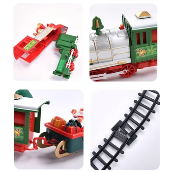 Božič Električni Vlak Igrače Železniške Igrače Avtomobilov Dirke Tira Z Glasbo, Ki Santa Christmas Tree Okraski Vlak Model Igrače Darilo