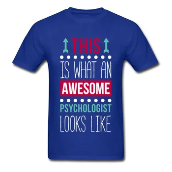 Božično Darilo T Shirt je Super Psiholog Psihologije T-shirt Moški Smešno Oblačila Hipster Pismo Vrhovi Cotton Tee Črna