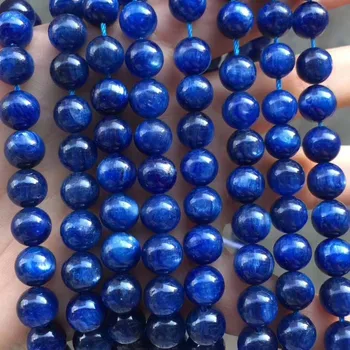 Brazilija Kianit Energije Čisti Zdravilno Moč Naravnih Modra Kianit Kamen Kroglice Krogu Gladko Kakovosti AAA 6 mm 8 mm DIY Nakit, Izdelava