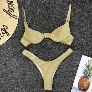 Brazilski Bikini Ženske Tangice Kopalke Underwire Trikini Swiming bo Ustrezala Push Up Plažo Biquinis Banador Sije stroj kapielowy