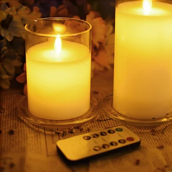 Brezžični Brezplamensko LED Vosek Candle Night Light Z Daljinskim upravljalnikom Za Novo Leto,Božič,Poroka Dekorativne,Doma Dekor.