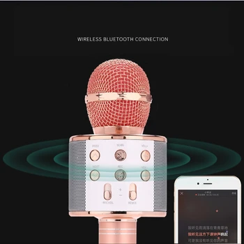 Brezžični Mikrofon Karaoke Bluetooth Zvočnik Skladbo Prostorski Zvok, Glas V7 D08A