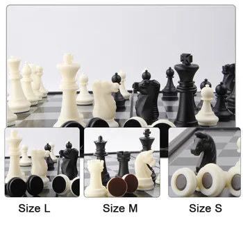 BSTFAMLY BOKI Plastičnih Šahovska garnitura Chessman Mednarodno Šahovsko Igro, Zložljiva Šahovnice Magnetni Šah Kos Souptoy Igrača Darilo I5.