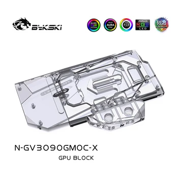 Bykski GPU Vode Blok Za GIGABYTE Geforce RTX 3080 GAMING OC 3X 10G 3090 24G,Polno Kritje Watercooler,N-GV3090GMOC-X