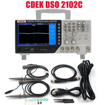 CDEK DSO2102C Digitalni Multimeter Oscilloscope USB 100MHz 2-kanalni Ročni OsciloscopioWith 7 Palčni LCD-Zaslon Logic Analyzer