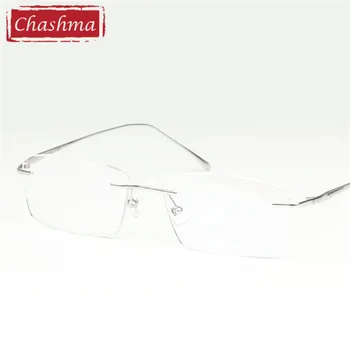 Chashma blagovne Znamke Očala Okvir Moških Očala Ženske Optični Rimless Titana Optičnih Očal Okvir za zdravila na Recept