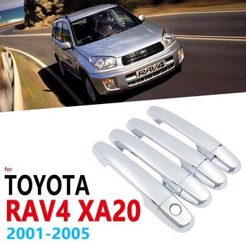 Chrome obravnava Pokrovček Nastavite Trim za Toyota RAV4 RAV 4 XA20 2001~2005 XA 20 Auto Dodatki Nalepke Avto Styling 2002 2003 2004