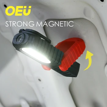 COB Delo Svetlobe, LED Svetilka Magnet USB Polnilne Akumulatorski Lučka za 18650 Baterije Worklight Pod Kapuco Avto Ročno Svetilko Magnetni