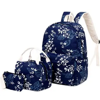 Cvet šolski nahrbtnik otroci šolsko torbo nastavite z torbice pen svinčnik vrečko cvetlični dekle nahrbtniki za šolske otroke bookbag