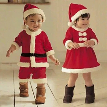 Deklice Božični Kostumi otroško igro Božiček Obleko Dečke Uspešnosti Obleko Malčka Dekle Oblačila Malčka Fant Obleke