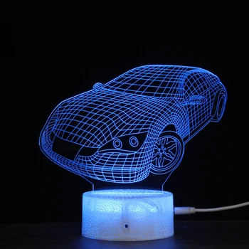 Dekorativne Lahka 3D Luči Plug-in, v Sedmih Barvnih LED Nočna Lučka za Otroke Moderno Preprost Spalnica Postelji v Dnevni Sobi Mizo Lučka