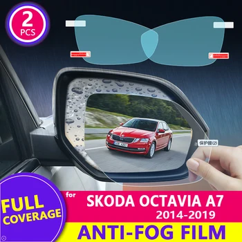 Dež Film Polno Kritje Rearview Mirror Jasno, Anti-Fog Rainproof za Skoda Octavia A7-2019 2018 Nalepke Avto Dodatki Blaga