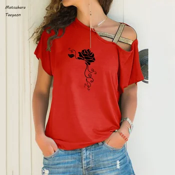 DIY Umetnosti Rose Cvet Tiskanja Ženska Majica s kratkimi rokavi za Priložnostne Harajuku T-Majice Ženske 2020 Novo Poletje Kratek Rokav Obleka Tee Vrhovi