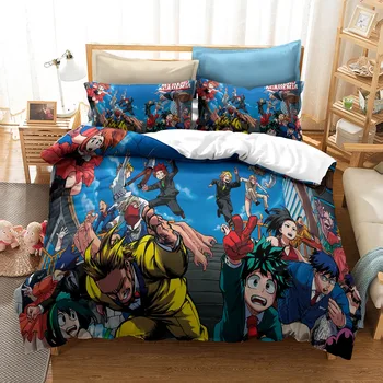 Doma Tekstilne 3d Moj Junak Univerzami, Posteljnina Nabor Risank Anime Znak, Natisnjen Rjuhe Kritje Določa Twin Polno Kraljica Kralj Brezplačna Dostava
