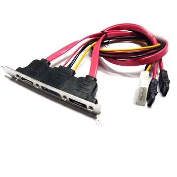 Dvojni SATA 2 Vrata eSATA + 4 Pin IDE Moč PCI Nosilec Reža za Kabel