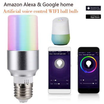 E27 B22 E14 Smart WiFi Žarnica, LED Sijalka APP Remote Control 7W RGB Magic Light Bulb Povezati z Amazon Alexa Google