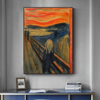 Edvard Munch Scream Znanih Platno Umetniške Slike, Reprodukcije Povzetek Klasične Krik Steno Plakati Cuadros Doma Dekoracijo