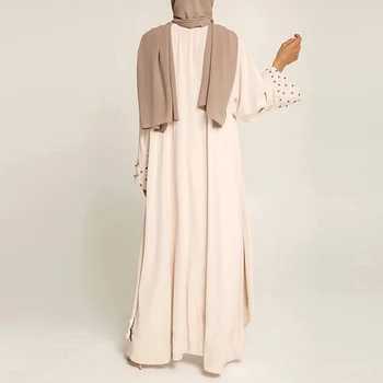 Eid Dubaj Abaya Kimono Femme Turčija, Muslimani Moda Obleko, Hidžab Haljo De Moda Musulman Evropski Islam Oblačila Za Ženske Vestidos