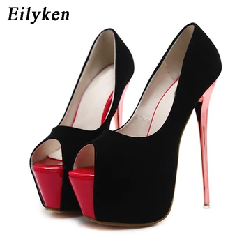 Eilyken Pomlad/Jesen Ženske Črpalke visokih petah Ženska Seksi Peep Toe Črpalke Platforma čevlji svate čevlje velikosti, 34-40
