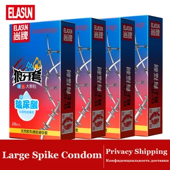 ELASUN Kondomi z Velikih Delcev Spike Ledu za Hlajenje Ogenj Segrevanja G Točko Naravne Gume, Lateksa Penis Rokav Kondom Kontracepcije