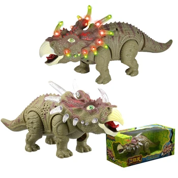 Električni Hoja Dinozaver Igrača Hoja Dinozaver Triceratops Slika Z Lučmi Zvoke Realno Gibanje Otroci Igrače Božično Darilo