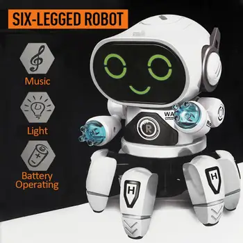 Električni Šest-nevihte Robot Igrače Z Glasbeno & LED Osvetlitev Hobotnica Robot za otroke Inteligentni Otroci darilo
