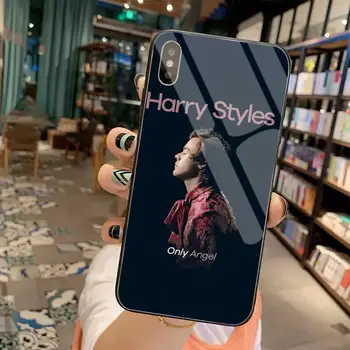 Eno Smer Tetovaže Harry Styles Bling Srčkan Telefon Primeru Kaljeno Steklo Za iPhone 11 XR Pro XS MAX 8 X 7 6S 6 Plus SE 2020 primeru