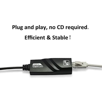 Ethernetni vmesnik USB 3.0 za RJ45 Gigabit Lan Adapter 10/100/1000Mbps USB, Omrežni vmesnik za Windows/Mac OS/Linux/Chrome OS