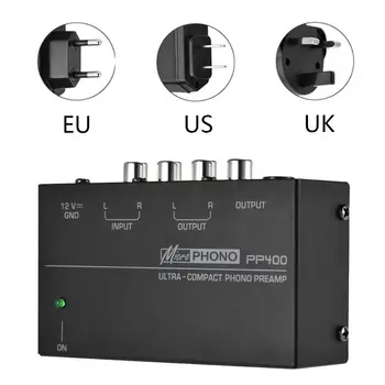 EU/UK/NAS Plug Ultra-Kompaktno Phono pre-amp Preamplifier z RCA 1/4 Palca TRS Vmesniki Preamplificador Phono pre-amp